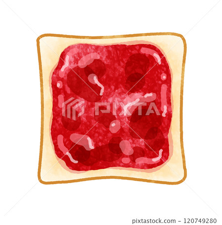 Strawberry jam toast 120749280