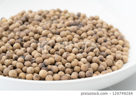 Close up of whole white pepper Close up of whole white pepper 120749284