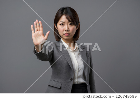 Woman stopping someone AI-generated image 120749589