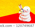Stock Photo: The zodiac sign for Reiwa 7, 2025 is the snake (Snake) New Year's card material for the year of the snake (Japanese, Japanese paper, Chiyogami, New Year's accessories, etc.) 120749687