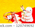 Stock Photo: The zodiac sign for Reiwa 7, 2025 is the snake (Snake) New Year's card material for the year of the snake (Japanese, Japanese paper, Chiyogami, New Year's accessories, etc.) 120749692