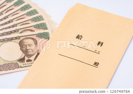 Image of salary: 10,000 yen bill Image of salary: 10,000 yen bill 120749784