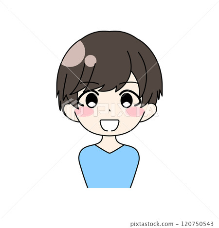 一個男孩的前視圖插圖 一個男孩的前視圖插圖 120750543