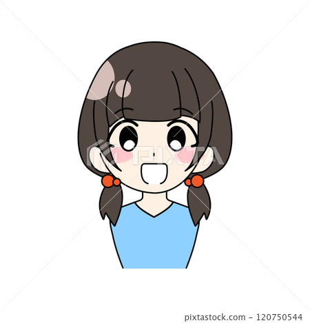 Illustration of a girl front view Illustration of a girl front view 120750544