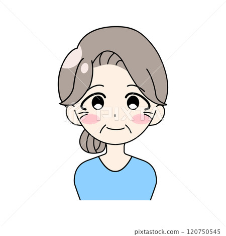 Illustration of a grandmother's front Illustration of a grandmother's front 120750545