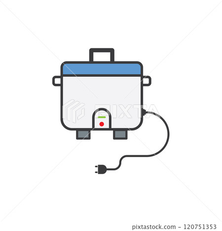 Simple electric rice cooker icon 120751353