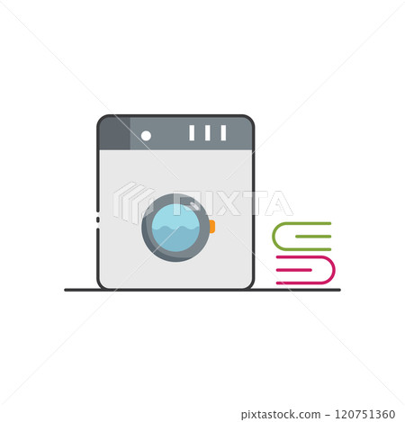 Washing machine Laundry logo icon Washing machine Laundry logo icon 120751360