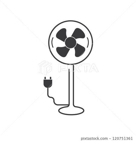 Simple black and white stand fan Simple black and white stand fan 120751361
