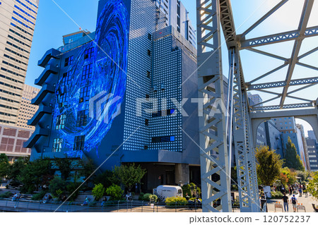 東京品川區天王洲島的城市景觀，天王洲交流橋 120752237