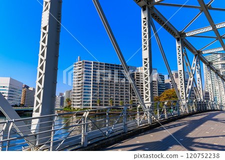 東京品川區天王洲島的城市景觀，天王洲交流橋 120752238