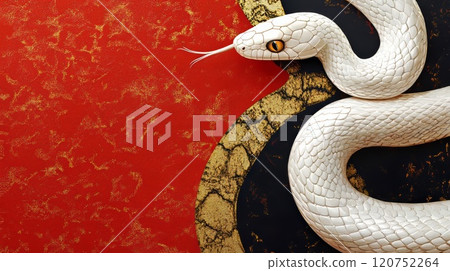 日本圖案和白蛇 120752264