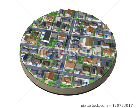 House, residential, town, CG diorama, pizza-like, streetscape, round table, background House, residential, town, CG diorama, pizza-like, streetscape, round table, background 120753017