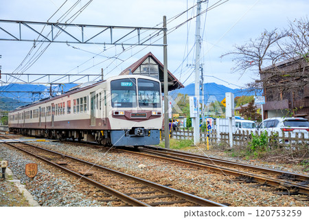 Chichibu Railway 6000 series departing from Nagatoro Station, Nagatoro Town, Saitama Prefecture 120753259