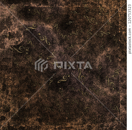 Stylized old background with an image of treble keys on a dark brown spotted background Stylized old background with an image of treble keys on a dark brown spotted background 120753523