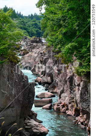 Scenery of Genbikei Gorge in summer 120753549