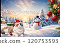 Cute Ragdoll kitten celebrating Christmas Cute Ragdoll kitten celebrating Christmas 120753593