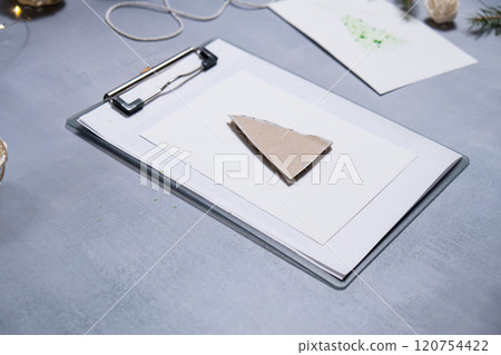 Christmas tree Gift Christmas idea. Do it yourself instruction postcard eco-friendly decoration. Making handmade presents children's diy projects. Holiday family time Christmas tree Gift Christmas idea. Do it yourself instruction postcard eco-friendly decoration. Making handmade presents children's diy projects. Holiday family time 120754422