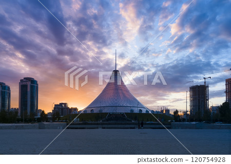 Khan Shatyr, Astana, Kazakhstan at dusk Khan Shatyr, Astana, Kazakhstan at dusk 120754928