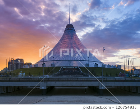 Khan Shatyr, Astana, Kazakhstan at dusk Khan Shatyr, Astana, Kazakhstan at dusk 120754933