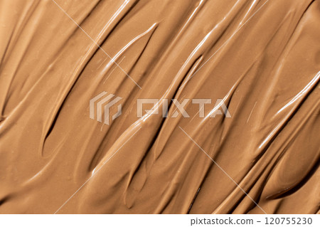 Real Melted Milk Chocolate Top View, Chocolate Texture. 120755230