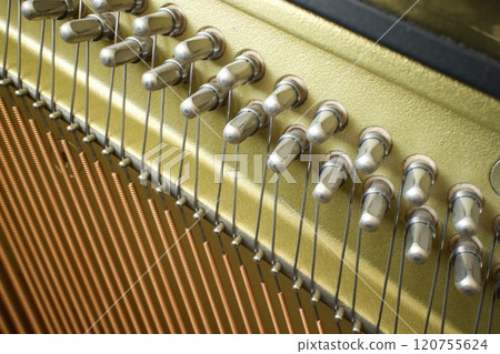 Upright piano agraffe and strings 120755624