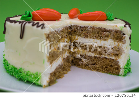 Close-Up of Carrot Cake Layers 120756134