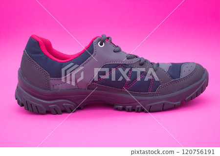 Stylish hiking shoe with pink accents 120756191