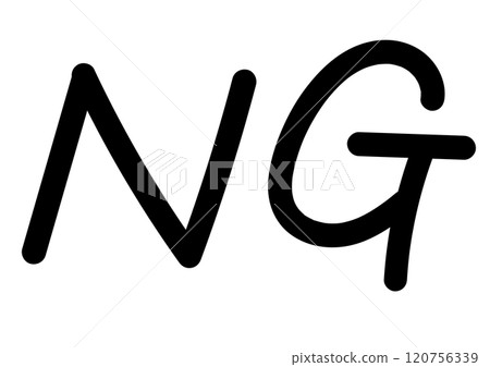 簡單的手寫NG字母黑色 簡單的手寫NG字母黑色 120756339