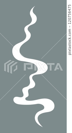 Upward rising vapour. Silhouette of smoke, perfume fragrance perfume, cigarette smoke. Unpleasant odour or stench, toxic smoke and gas in the atmosphere. 120756475