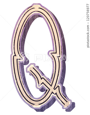 Out of color letter. Decorative vintage font. 120756977