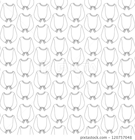 Stretched sweater with long sleeves Seamless pattern in minimalistic. Ugly Sweater Day background 120757048