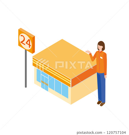 便利商店和女店員 120757104