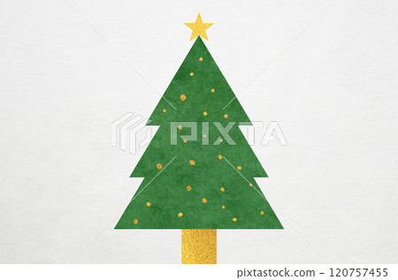 Japanese modern Christmas_Christmas tree illustration on Japanese paper background 120757455