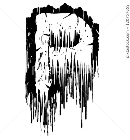 Death-metal font. Drippy letter. Custom art lettering. Death-metal font. Drippy letter. Custom art lettering. 120757655