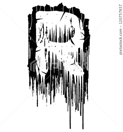 Death-metal font. Drippy letter. Custom art lettering. Death-metal font. Drippy letter. Custom art lettering. 120757657