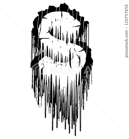 Death-metal font. Drippy letter. Custom art lettering. 120757658