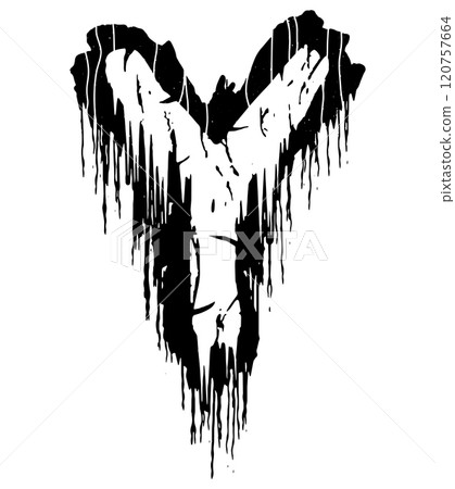 Death-metal font. Drippy letter. Custom art lettering. Death-metal font. Drippy letter. Custom art lettering. 120757664