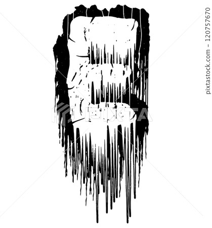 Death-metal font. Drippy letter. Custom art lettering. 120757670