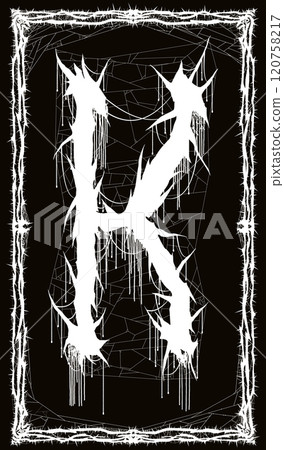 Death metal font. Brutal style lettering. Death metal font. Brutal style lettering. 120758217