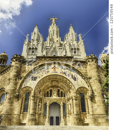 Church of the Sacred Heart, Tibidabo mountain, Barcelona, Catalonia, Spain 120759549