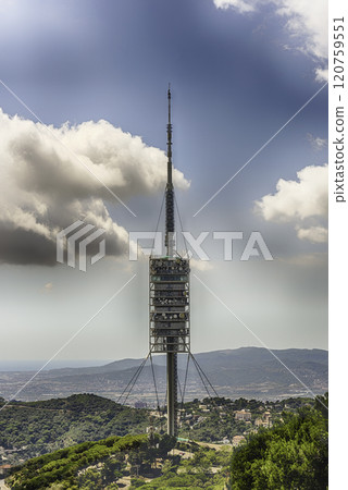 Collserola Tower on Tibidabo mountain, Barcelona, Catalonia, Spain 120759551