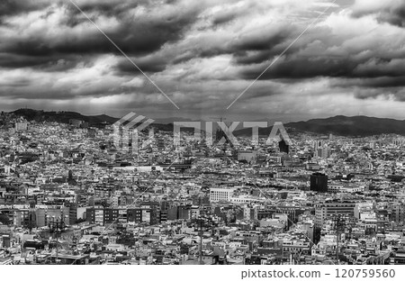 Aerial cityscape view of Barcelona, Catalonia, Spain 120759560