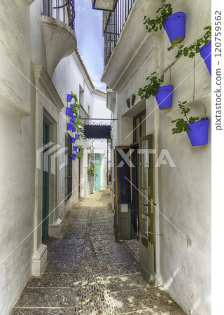 Scenic alley inside Poble Espanyol, Barcelona, Catalonia, Spain Scenic alley inside Poble Espanyol, Barcelona, Catalonia, Spain 120759562