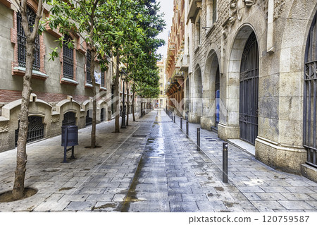 Scenic street in La Ribera district, Barcelona, Catalonia, Spain Scenic street in La Ribera district, Barcelona, Catalonia, Spain 120759587