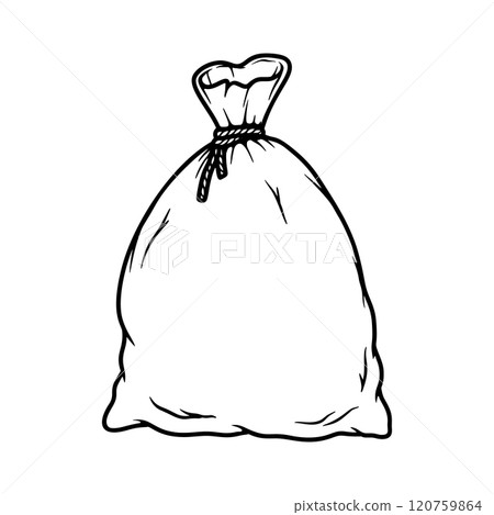 Vintage flour bag. Design element for logo, label, sign. Vector illustration 120759864