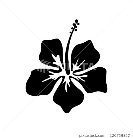 Illustration of hibiscus flower. Design element for logo, label, design. Vector illustration Illustration of hibiscus flower. Design element for logo, label, design. Vector illustration 120759867
