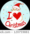 Santa snowman "I love Christmas" logo 120759881