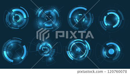 Set of User Interface HUD futuristic style. Set of User Interface HUD futuristic style. 120760078