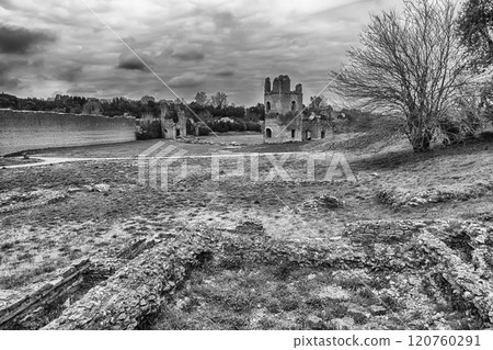 Ruins of the Circus of Maxentius, Rome, Italy 120760291