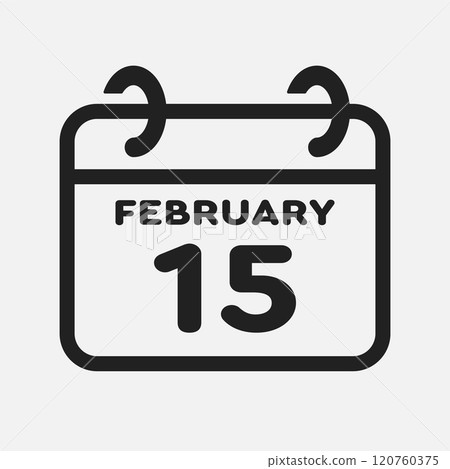 Icon page calendar day - 15 February 120760375